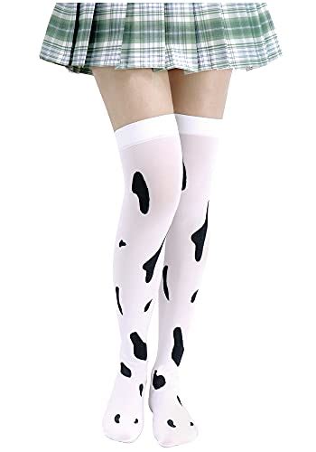 Step into Style with Trendy Cow Print Thigh Highs